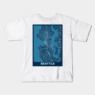 Seattle - United States Peace City Map Kids T-Shirt